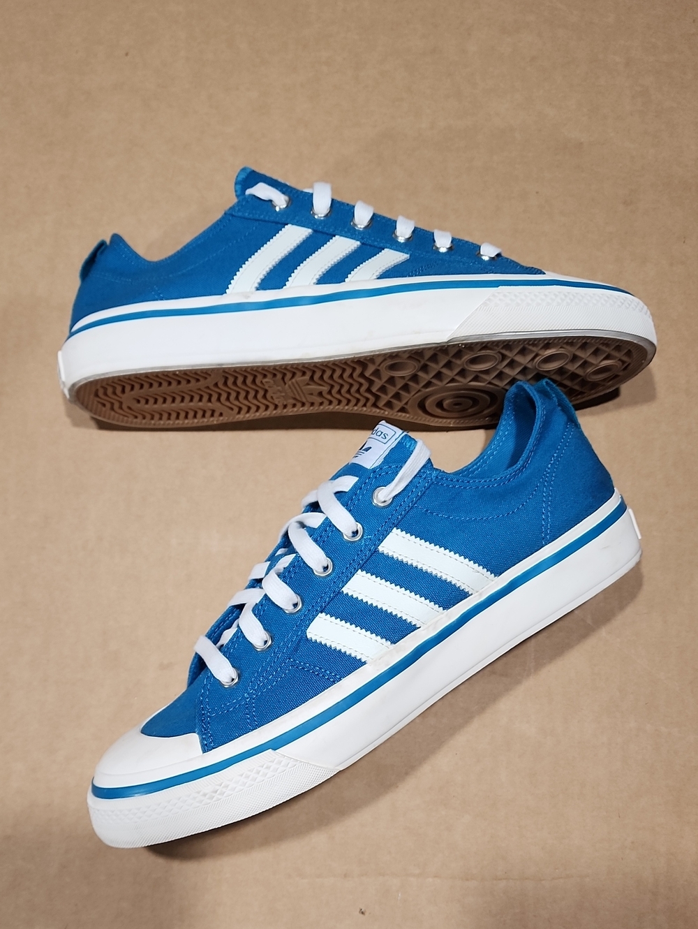 Adidas Nizza RF 74 Shoes Mens Size 10.5 Blue White Originals Canvas Skate